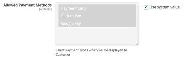 Payment Method Configuration