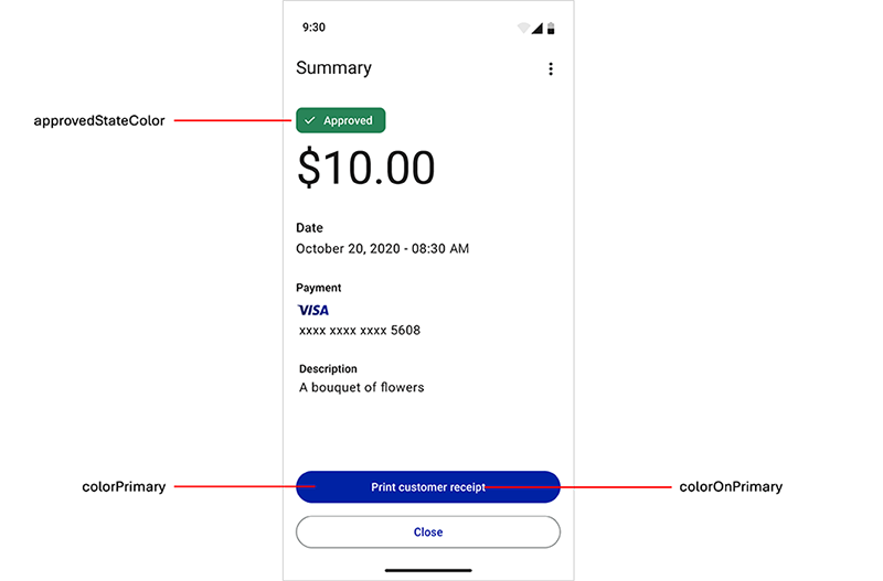 Example 3, PAX All-in-One Default UI style elements showing icons, labeled buttons,
            colors, and text