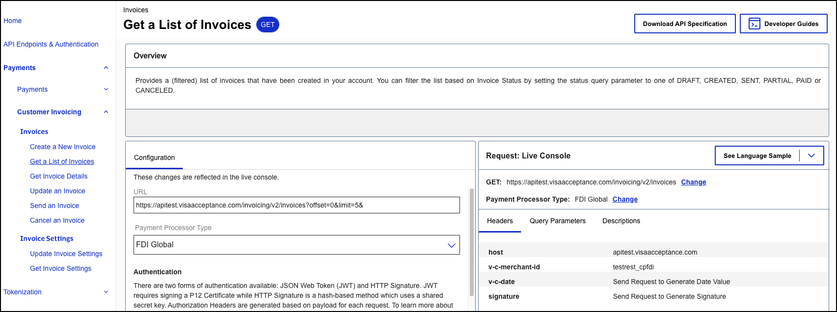 Image and link to the interactive code example for creating a new
                            invoice.