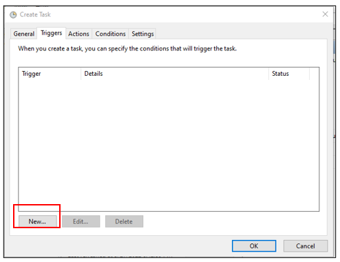 Triggers tab