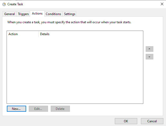 Actions tab